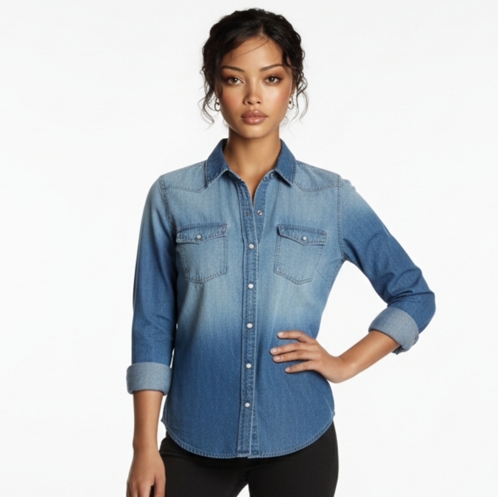 Abercrombie & Fitch Light Blue Denim Shirt S BX27